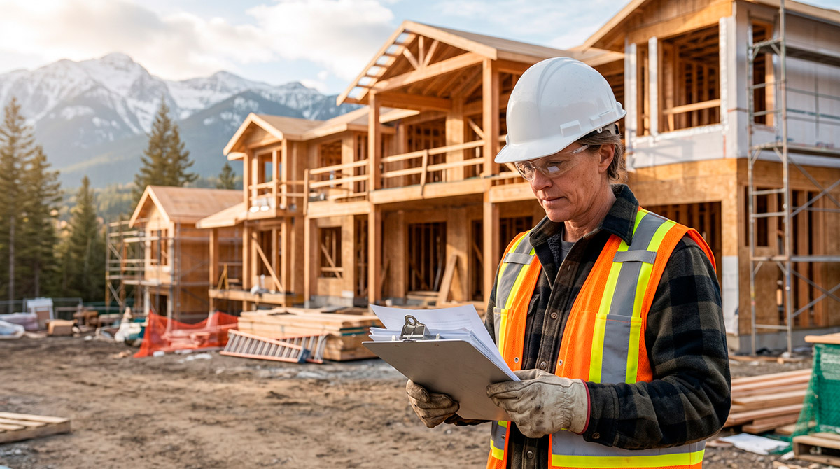 Obra de construcción de Black Bear Builders en Banff, Canadá