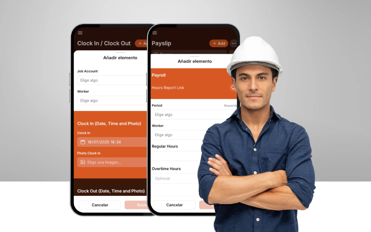 Dashboard de la app interna Black Bear Builders desarrollada con Glideapps