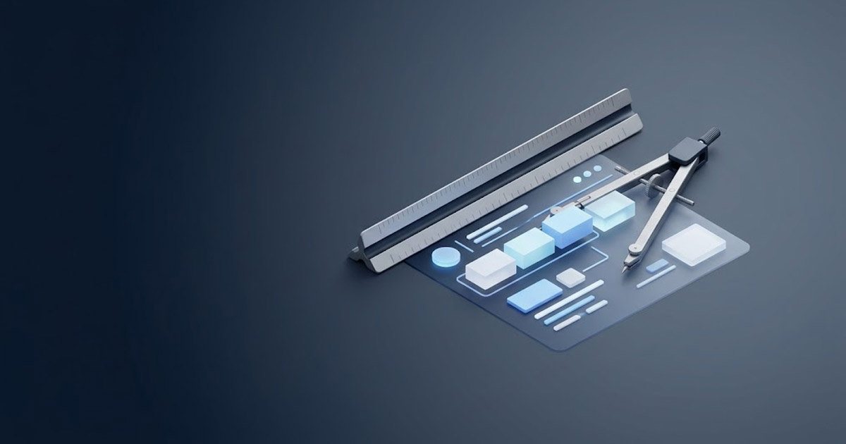 Regla de arquitecto sobre una interfaz abstracta, metáfora del desarrollo de software con IA guiado por especificaciones