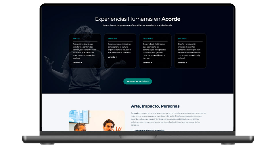 Diseño web Acorde Lab - Servicios