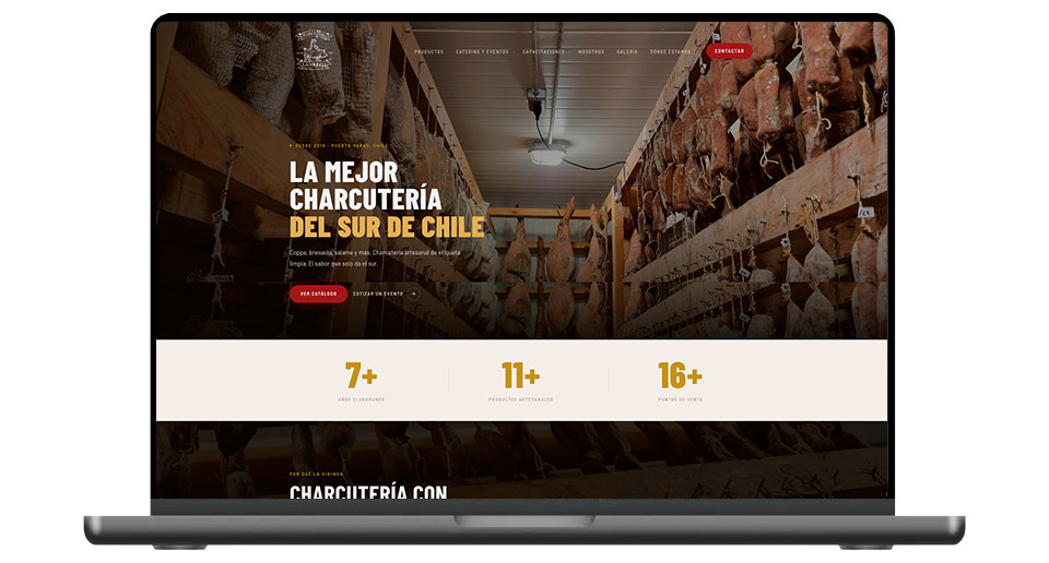 Diseño web Charcutería La Vikinga - Página principal