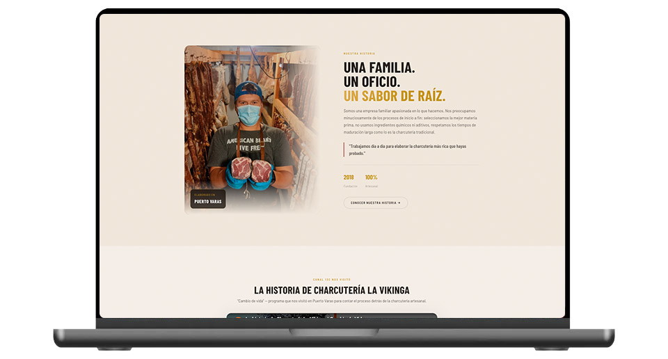 Diseño web Charcutería La Vikinga - Catering y servicios