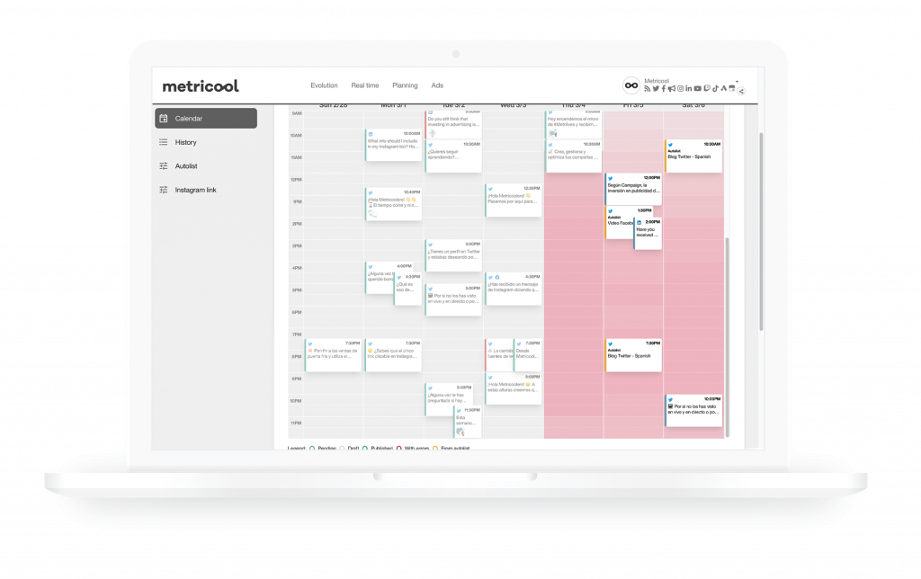 Metricool herramienta de gestión de redes sociales y publicidad en línea