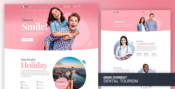 Ejemplo WordPress de diseño web para Dentistas | Referencia: Themeforest
