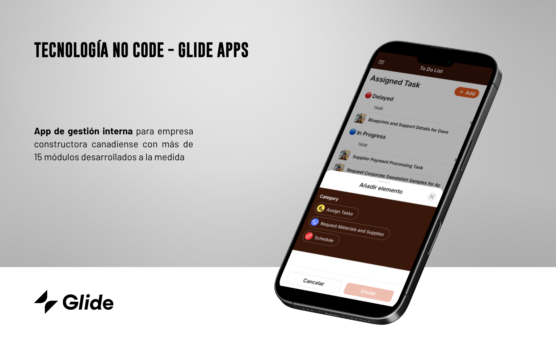 Desarrollo app Constructora Black Bear Builders con Glideapps