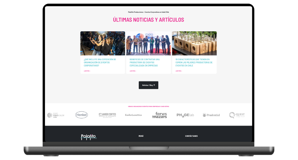 Diseño web Palafito Producciones